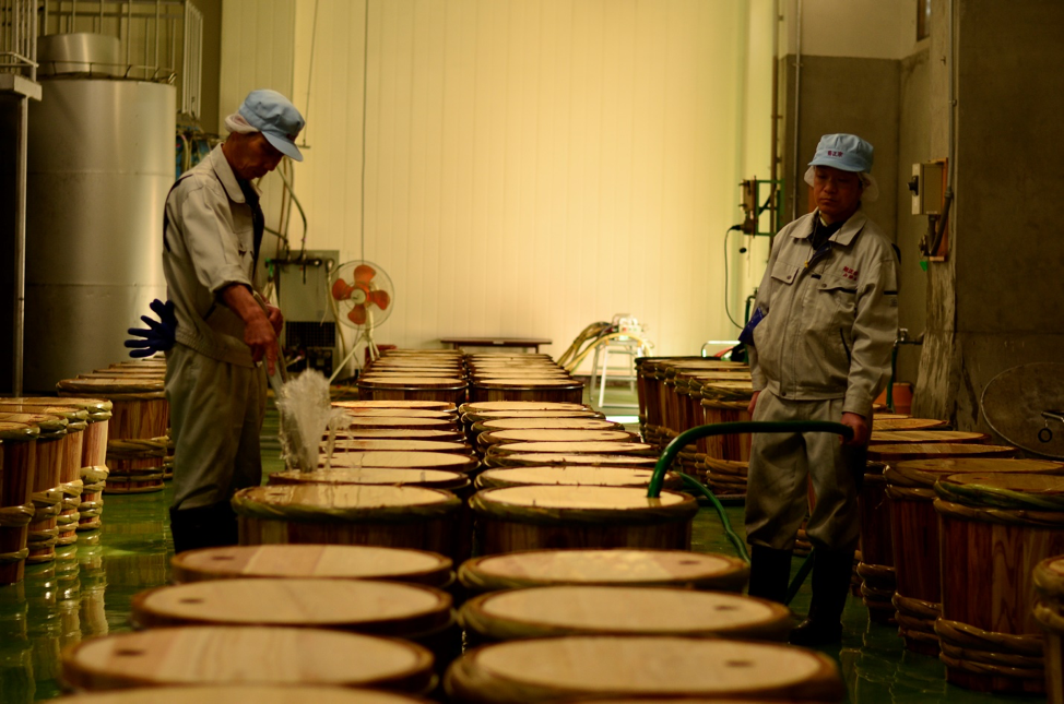 washing up the barrels japanese sake japan alcohol